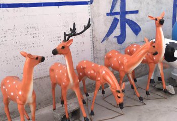 梅花鹿雕塑-玻璃鋼彩繪戶(hù)外園林景觀(guān)梅花鹿雕塑